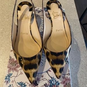 Christian Louboutin Animal Print Slingback Size 6.5